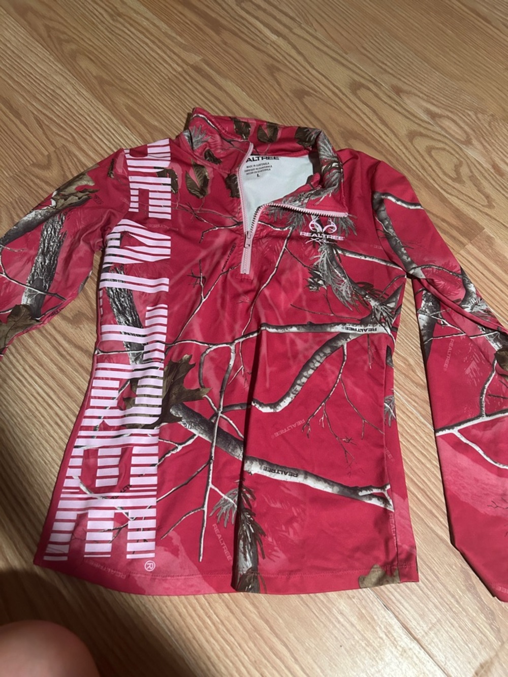 Realtree Pink Camo Half-Zip Performance Top